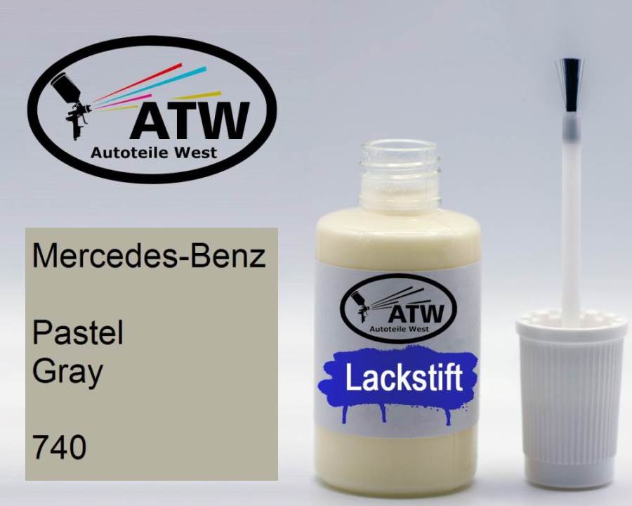 Mercedes-Benz, Pastel Gray, 740: 20ml Lackstift, von ATW Autoteile West.